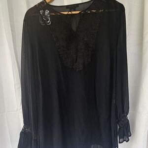 Elegant Black Lace Women's Top​